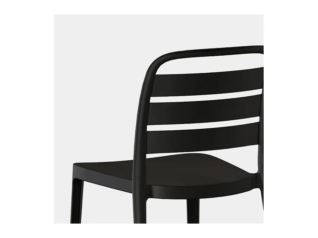 Chaise d'extérieur en plastique gris anthracite 42x80 cm-Zira