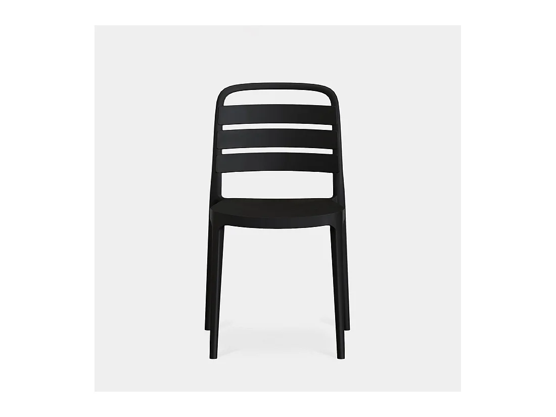 Chaise d'extérieur en plastique gris anthracite 42x80 cm-Zira