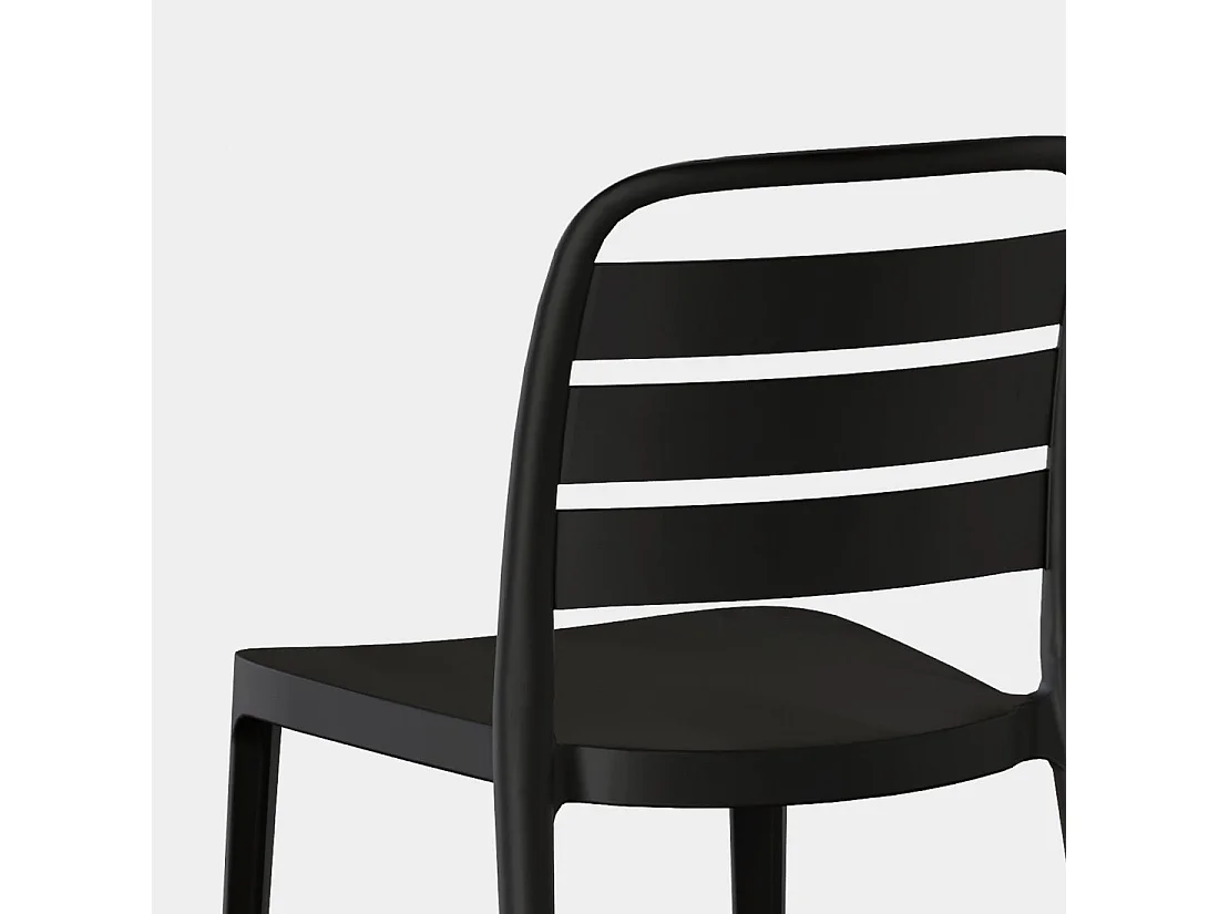 Chaise d'extérieur en plastique gris anthracite 42x80 cm-Zira