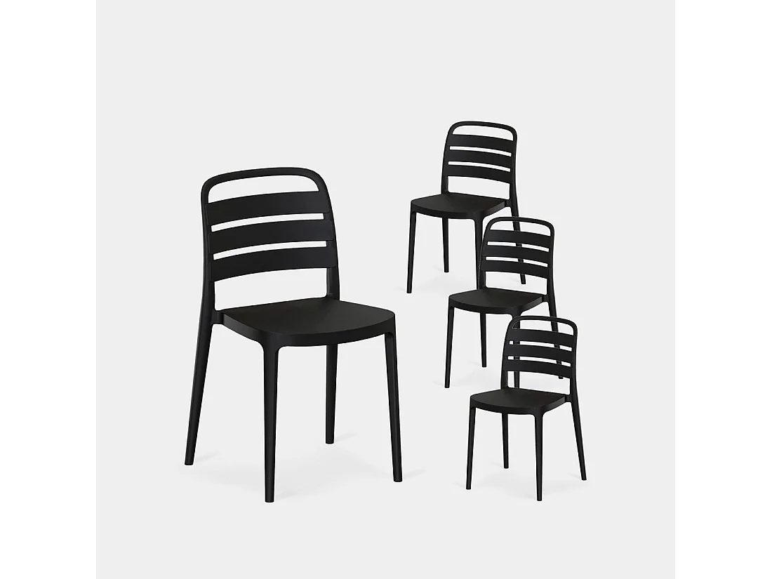 Packs 4 sillas Gris antracita 42 x 80 cm