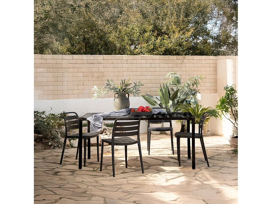 Packs 4 sillas Gris antracita 42 x 80 cm