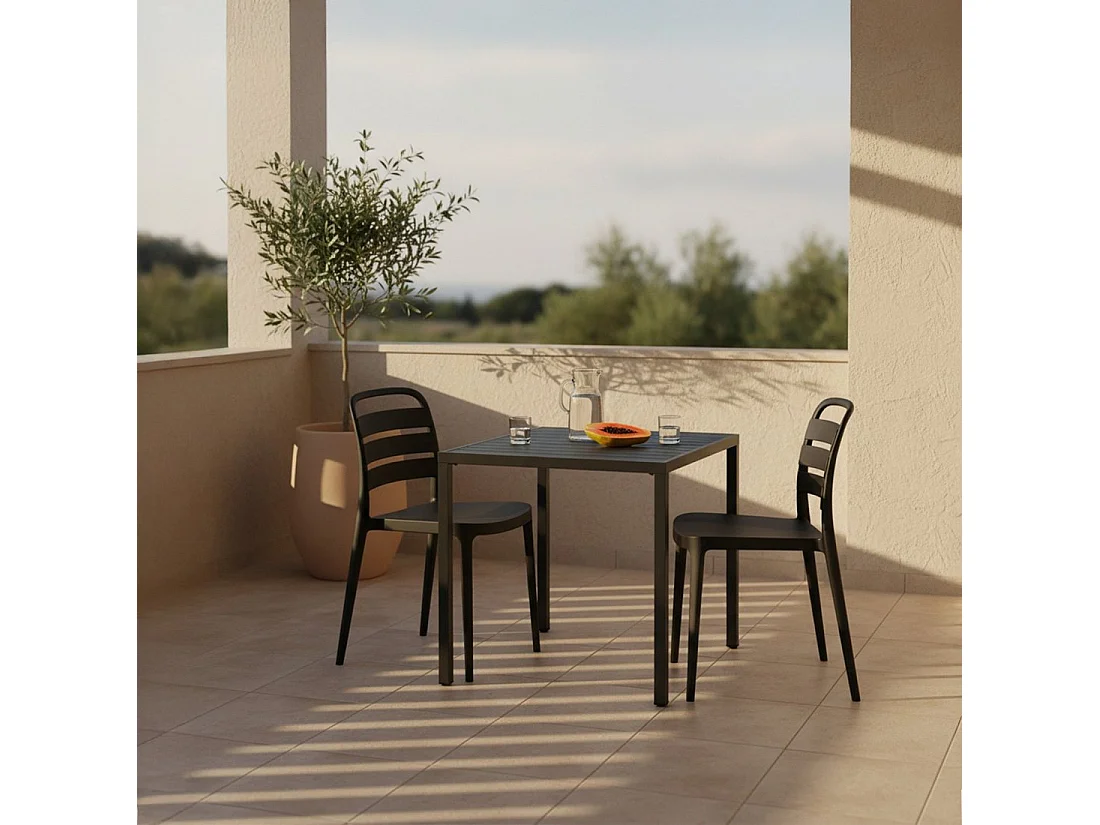 Packs 4 sillas Gris antracita 42 x 80 cm