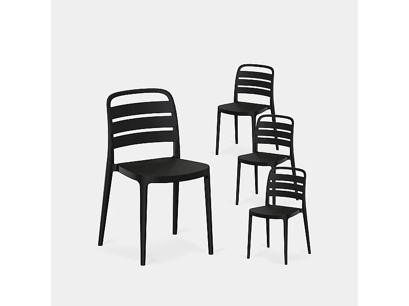 Packs 4 sillas Gris antracita 42 x 80 cm