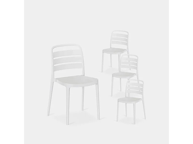Packs 4 sillas Blanco 42 x 80 cm