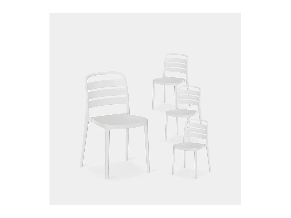 Packs 4 sillas Blanco 42 x 80 cm