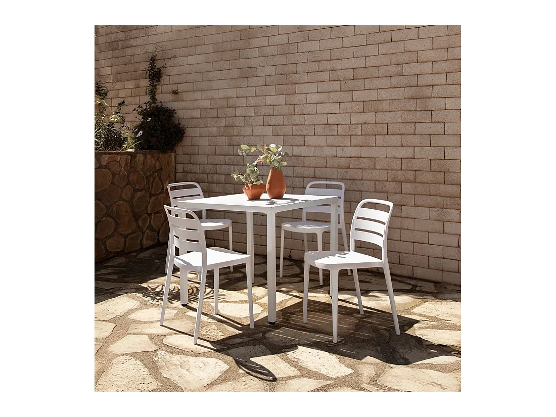 Packs 4 sillas Blanco 42 x 80 cm