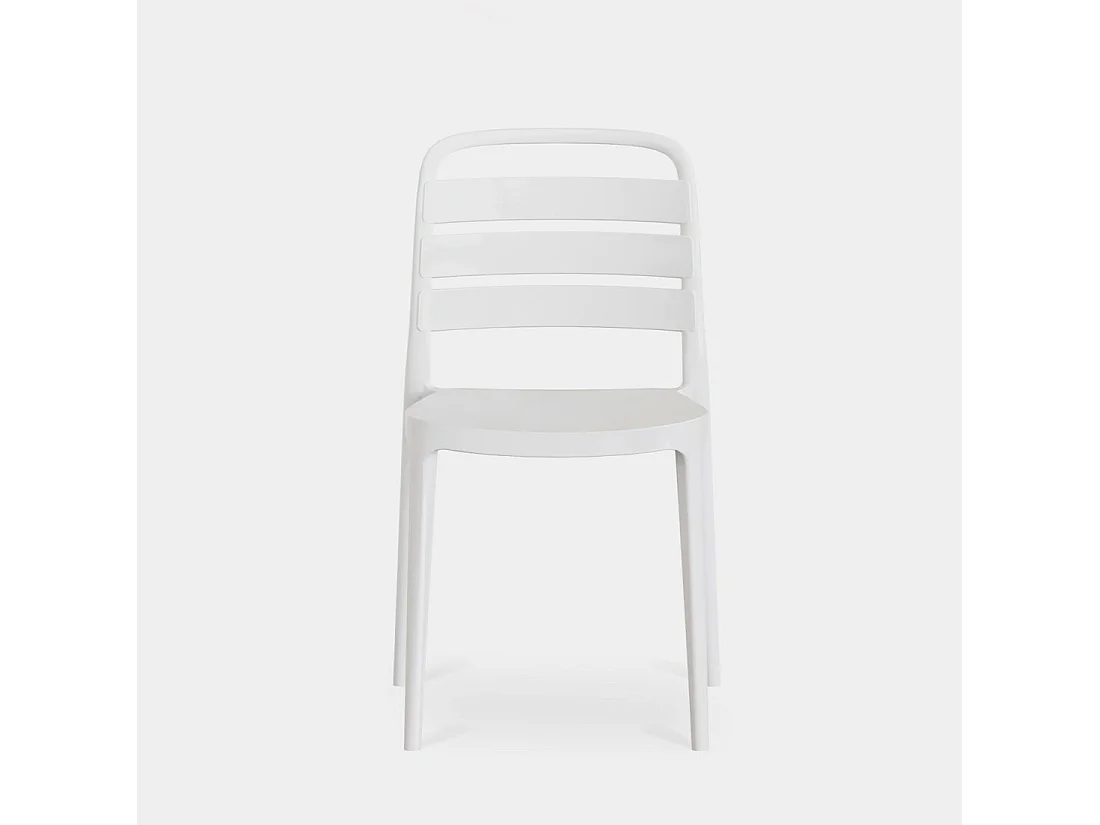Chaise d'extérieur en plastique blanc 42x80 cm-Zira