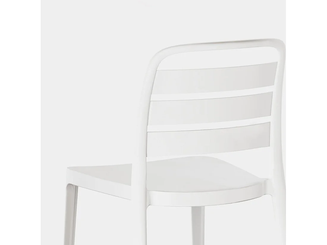 Chaise d'extérieur en plastique blanc 42x80 cm-Zira