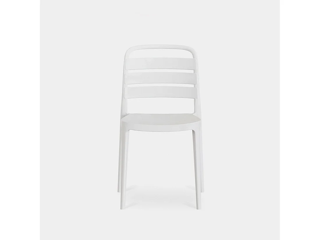 Chaise d'extérieur en plastique blanc 42x80 cm-Zira