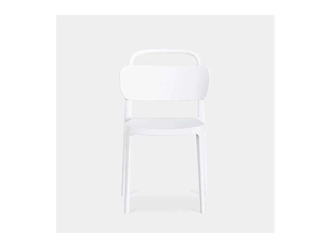 Chaise d'extérieur en plastique blanc 47x78 cm-Edda