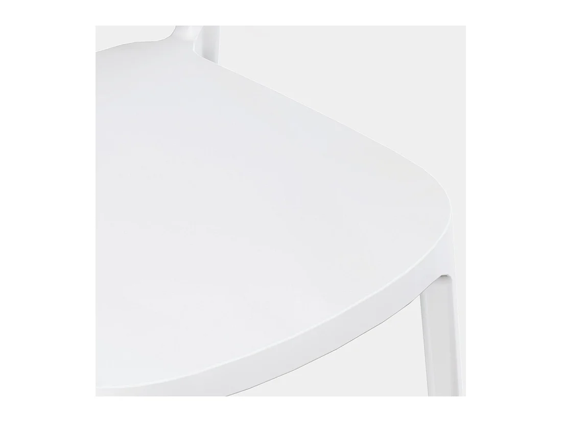 Chaise d'extérieur en plastique blanc 47x78 cm-Edda