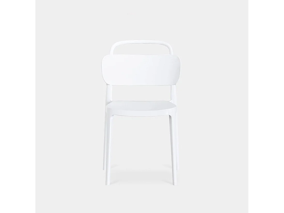 Chaise d'extérieur en plastique blanc 47x78 cm-Edda
