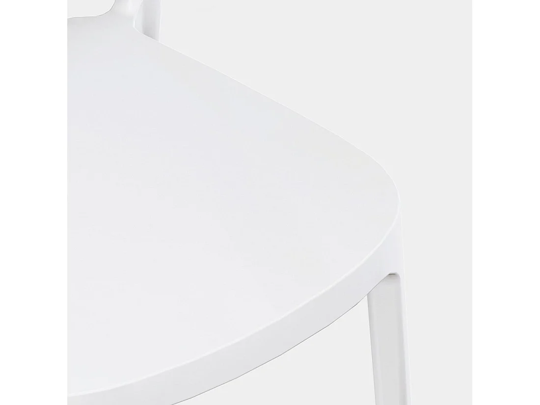 Chaise d'extérieur en plastique blanc 47x78 cm-Edda