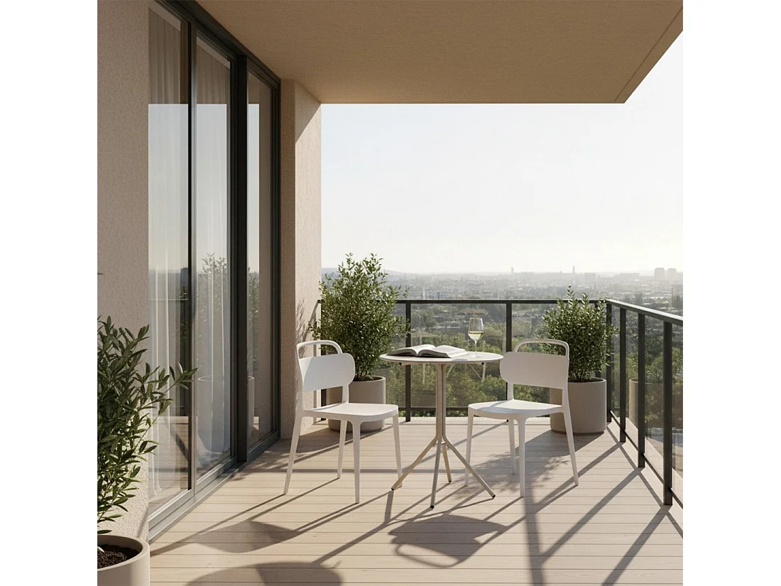 Chaise de jardin en plastique blanc 47x78 cm-Edda