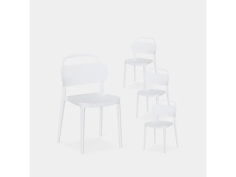 Packs 4 sillas Blanco 47 x 78 cm