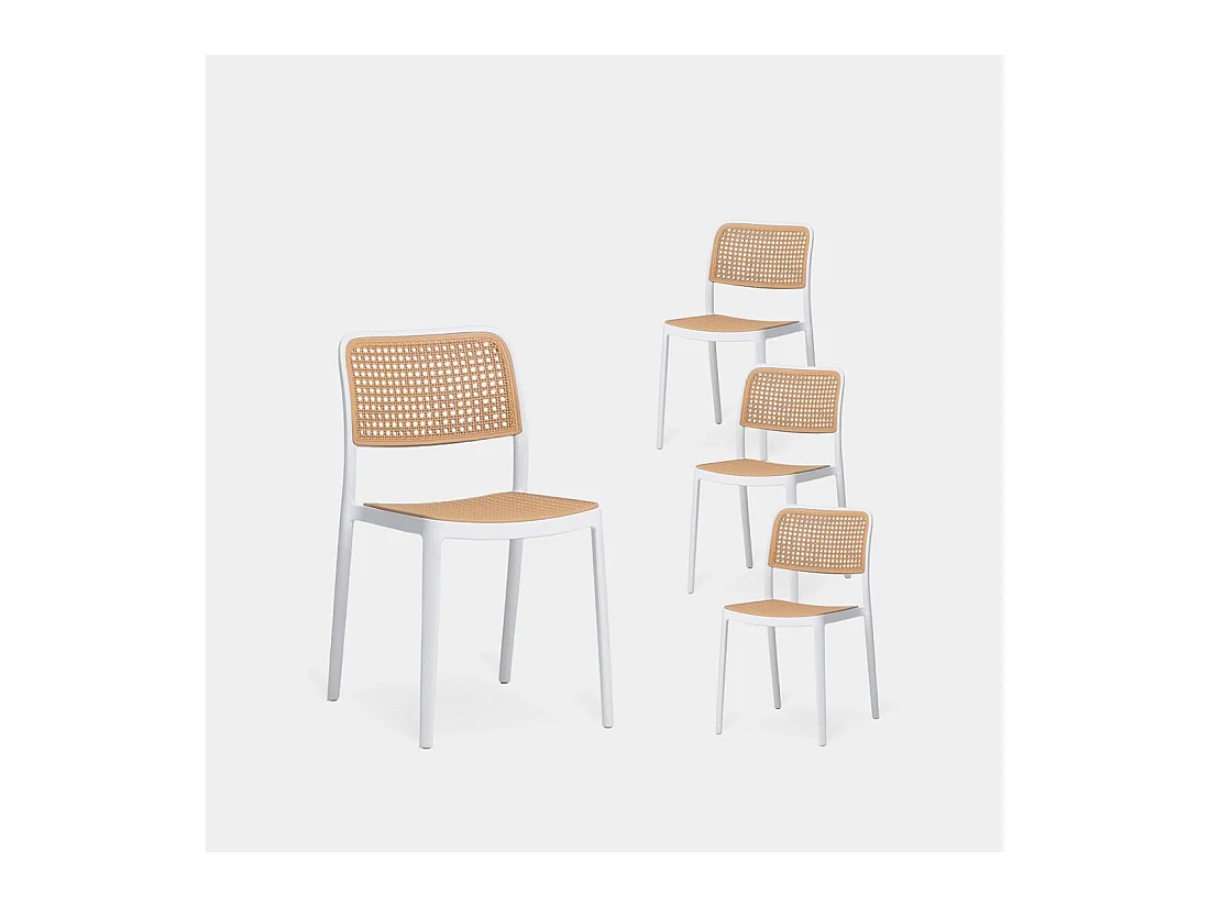 Packs 4 sillas Blanco 44 x 81 cm