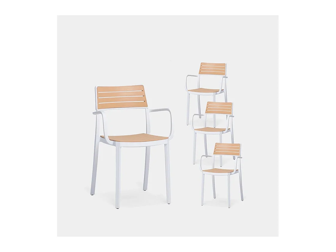 Packs 4 sillas Blanco 54 x 80 cm