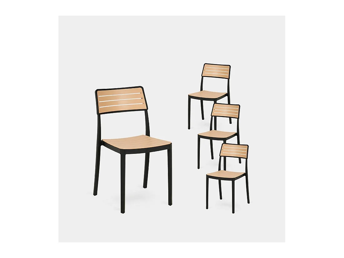 Packs 4 sillas Negro 41 x 81 cm