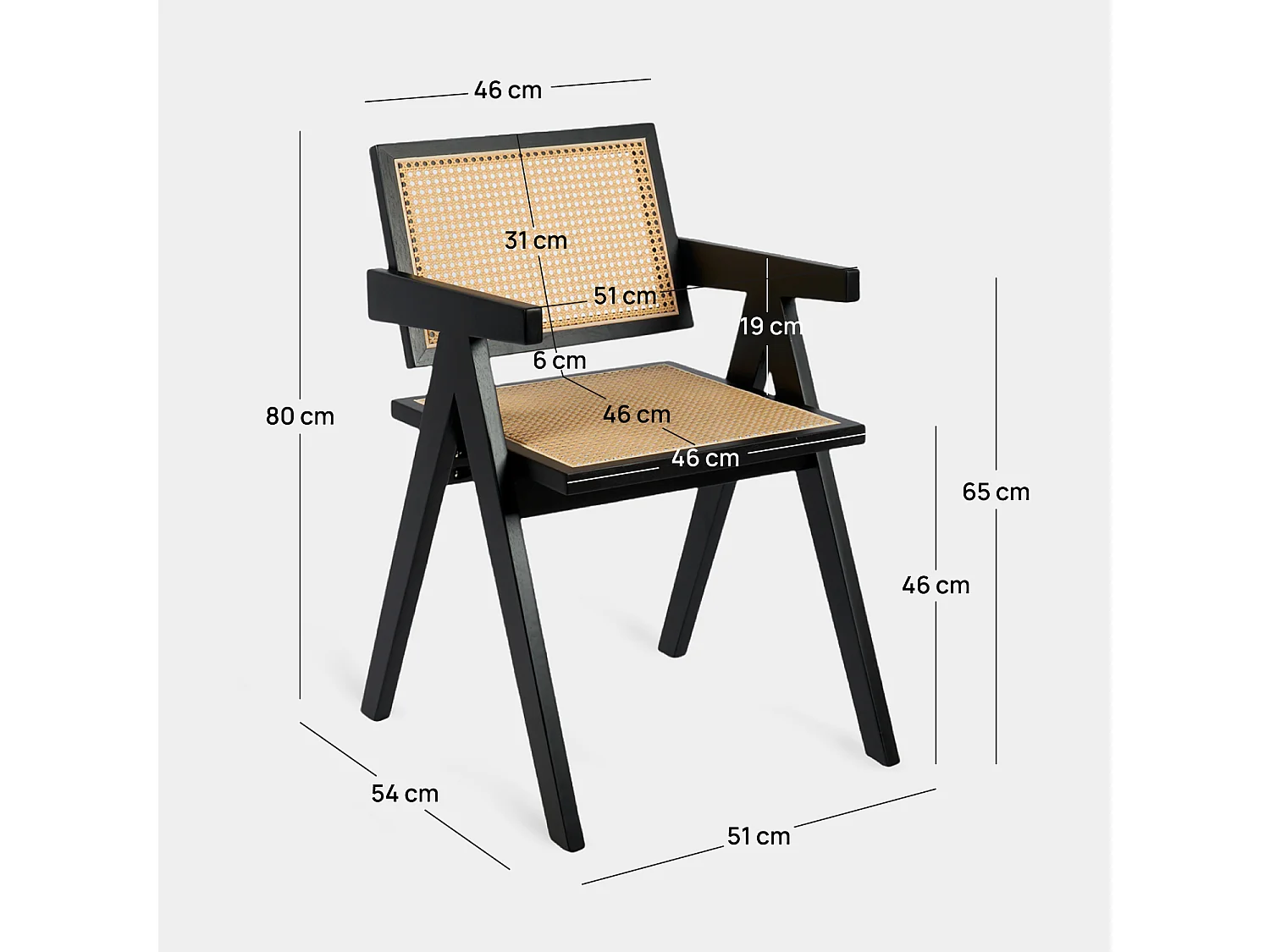Packs 2 sillas Negro 51 x 80 cm