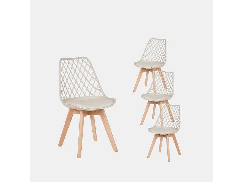 Packs 4 sillas Beige 47 x 81 cm