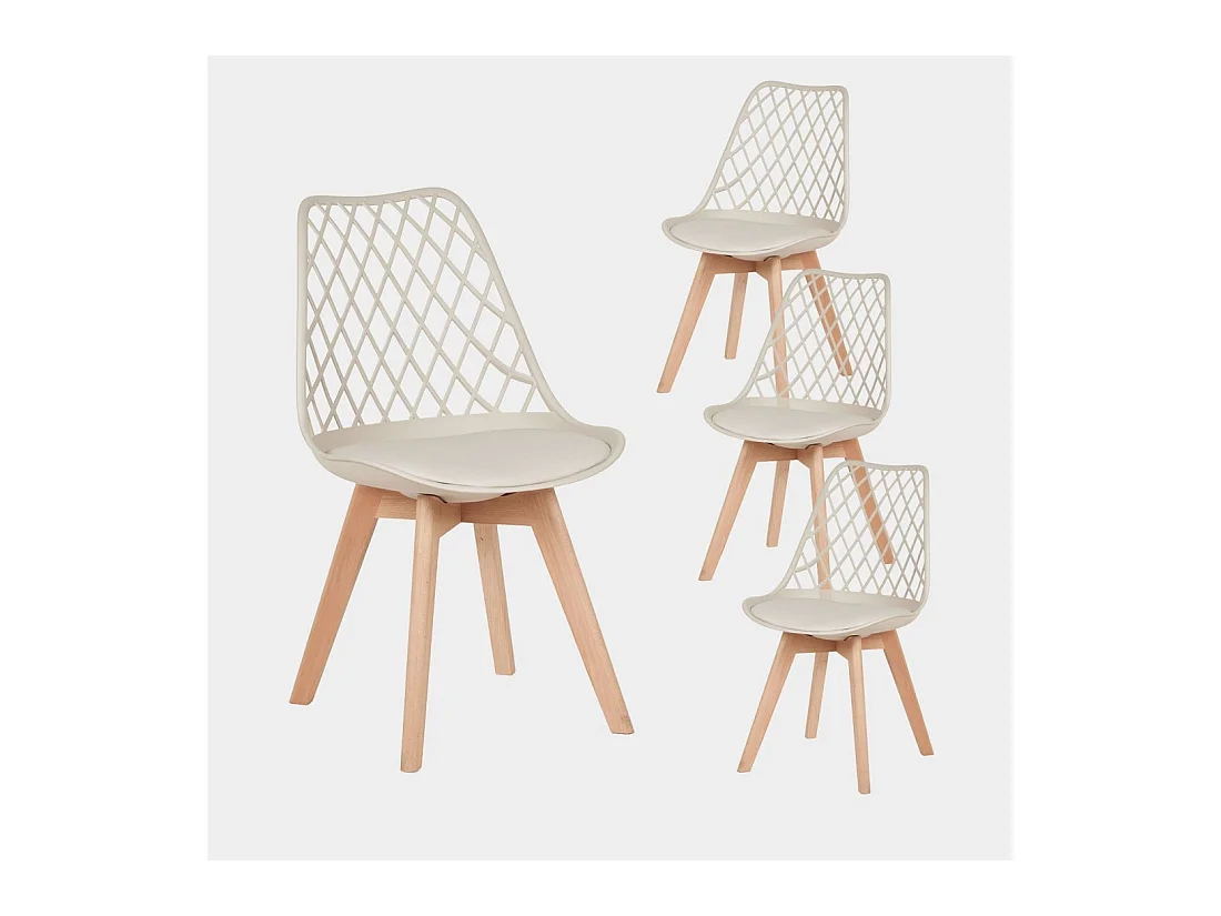 Chaise d'extérieur en plastique beige 47x81 cm-Ayla