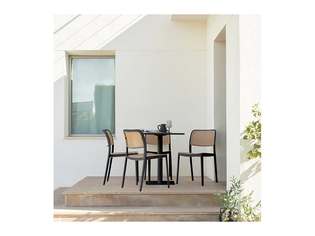 Packs 4 sillas Negro 44 x 81 cm