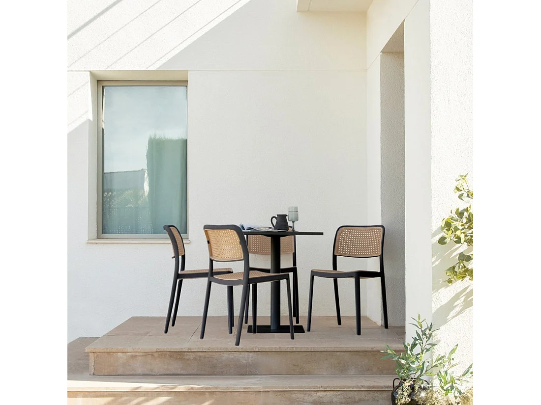 Packs 4 sillas Negro 44 x 81 cm