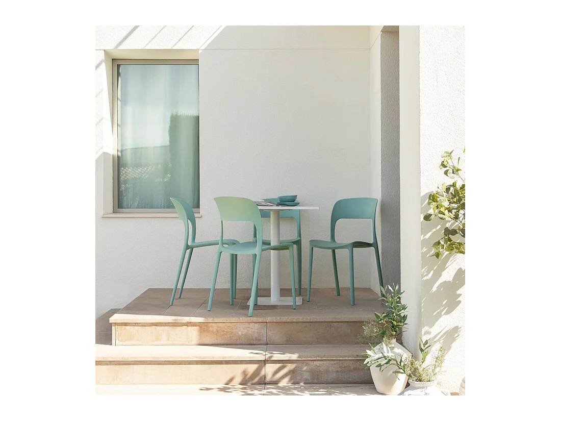 Chaise d'extérieur en plastique menthe 46x83 cm-Klint