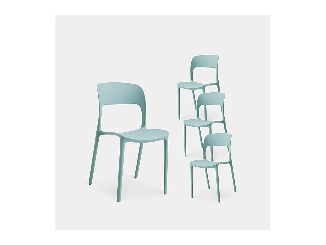 Chaise d'extérieur en plastique menthe 46x83 cm-Klint