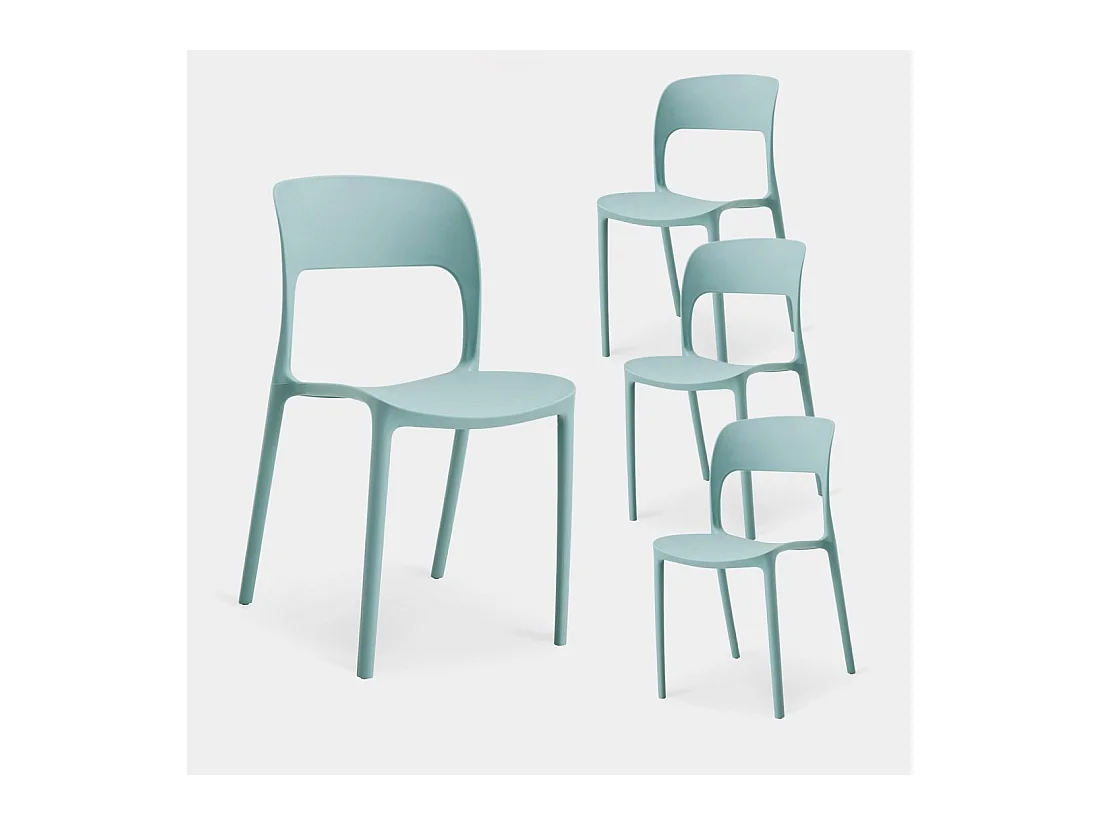 Chaise d'extérieur en plastique menthe 46x83 cm-Klint