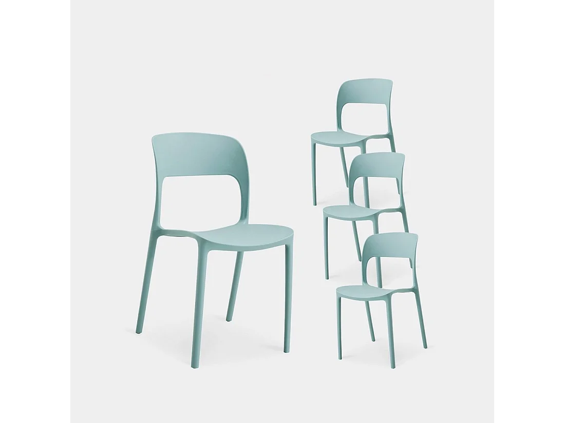 Chaise d'extérieur en plastique menthe 46x83 cm-Klint