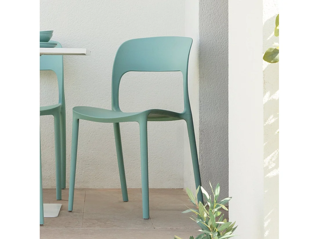 Chaise d'extérieur en plastique menthe 46x83 cm-Klint