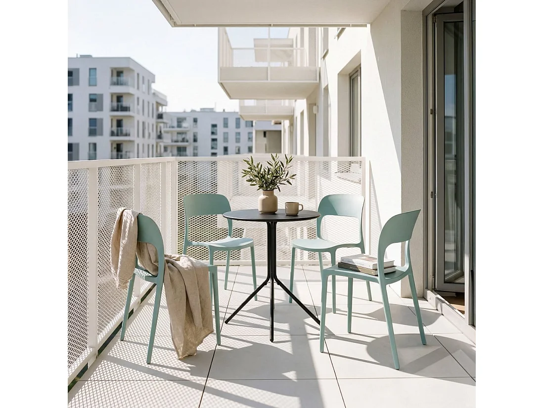 Chaise d'extérieur en plastique menthe 46x83 cm-Klint