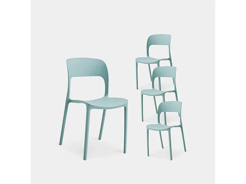 Chaise d'extérieur en plastique menthe 46x83 cm-Klint