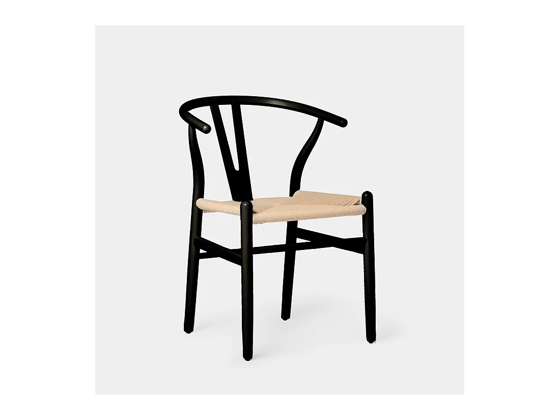 Chaise de salle à manger en bois noir 51x74 cm-Arni