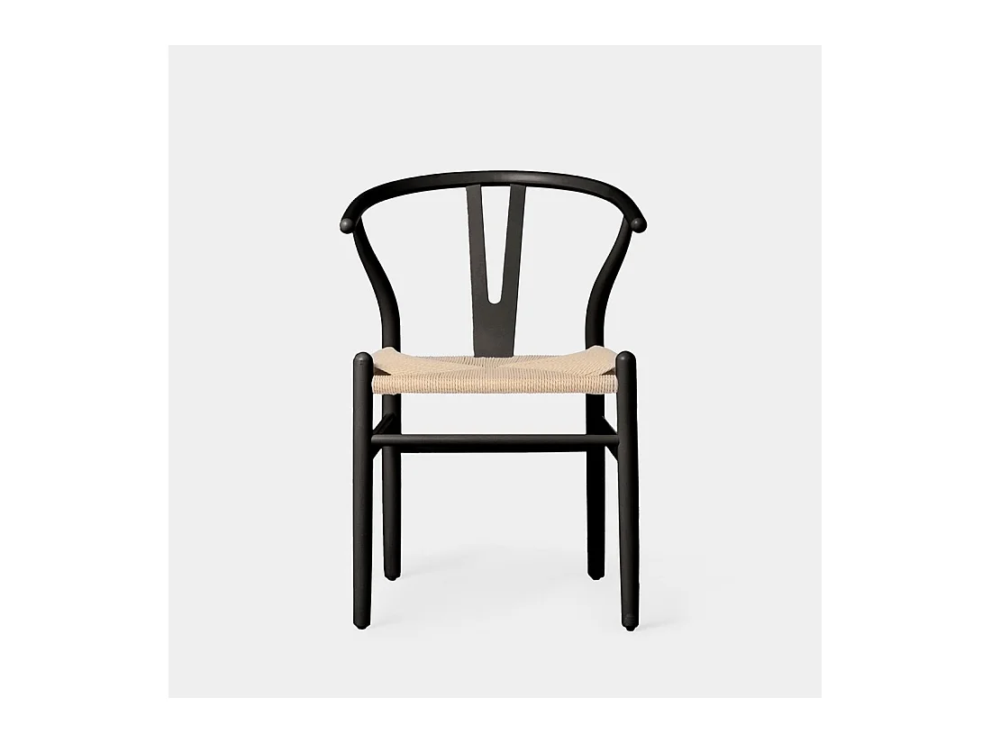 Chaise de salle à manger en bois noir 51x74 cm-Arni