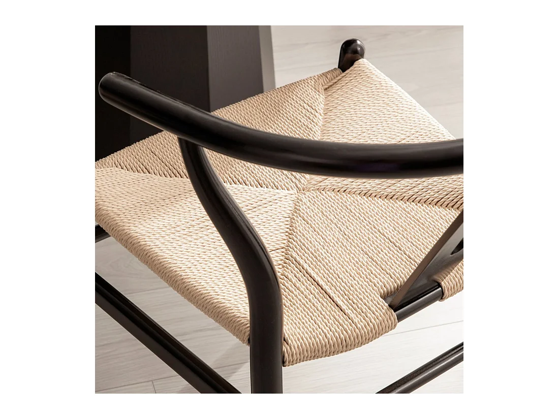 Chaise de salle à manger en bois noir 51x74 cm-Arni