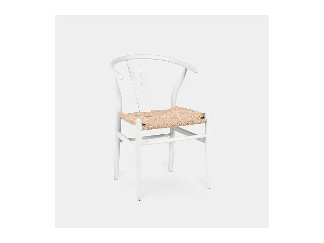 Chaise de salle à manger en bois blanc 51x74 cm-Arni