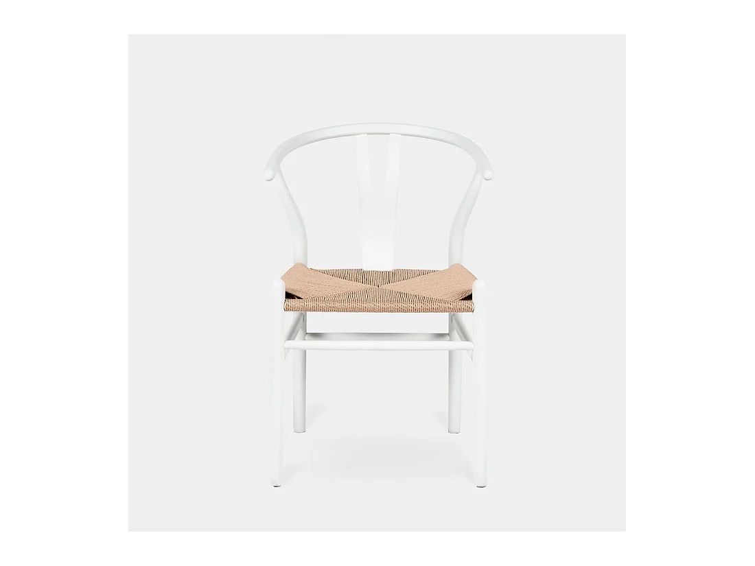 Chaise de salle à manger en bois blanc 51x74 cm-Arni