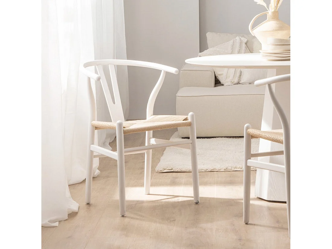 Silla de comedor de Madera Blanco 74 x 51- Arni