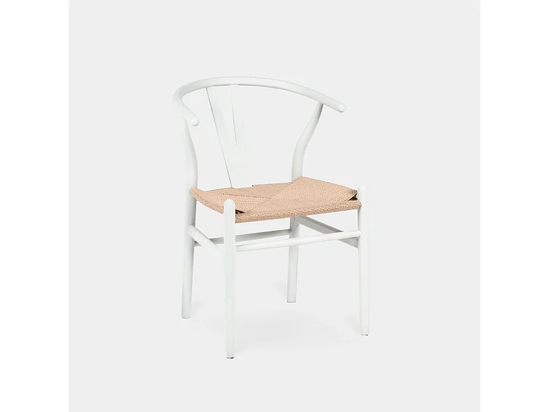 Chaise de salle à manger en bois blanc 51x74 cm-Arni