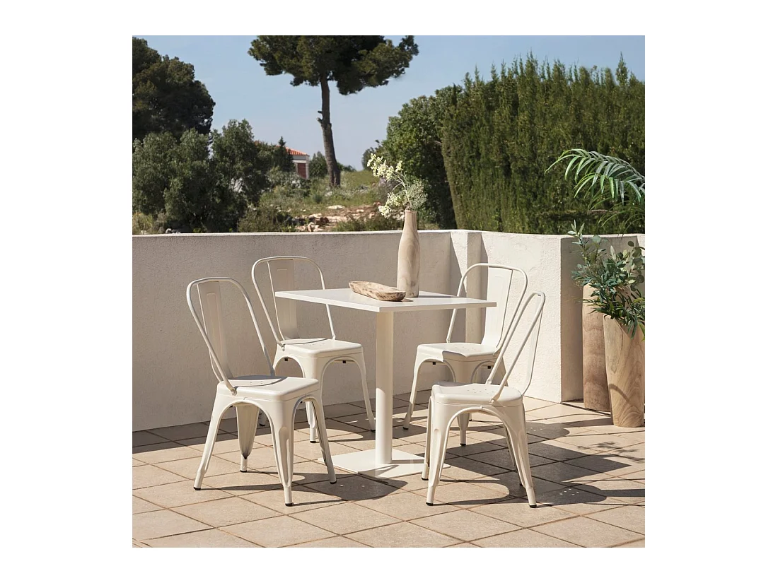 Chaise d'extérieur en métal beige 46x85 cm-Hjorts