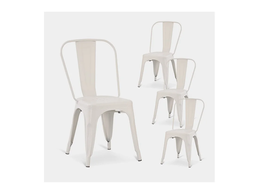 Chaise d'extérieur en métal beige 46x85 cm-Hjorts