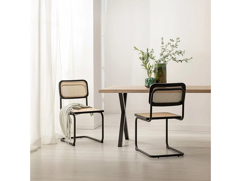 Packs 2 sillas Negro 45 x 84 cm