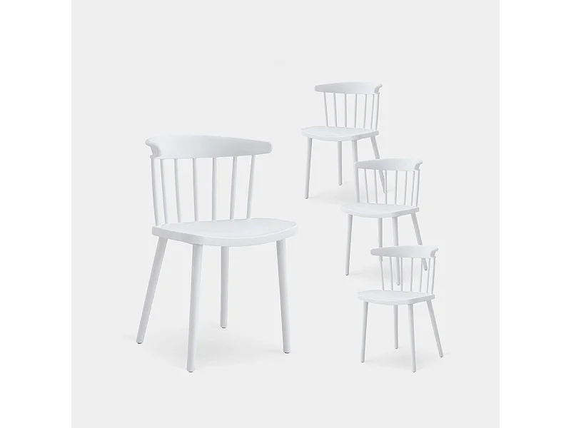 Packs 4 sillas Blanco 48 x 75 cm