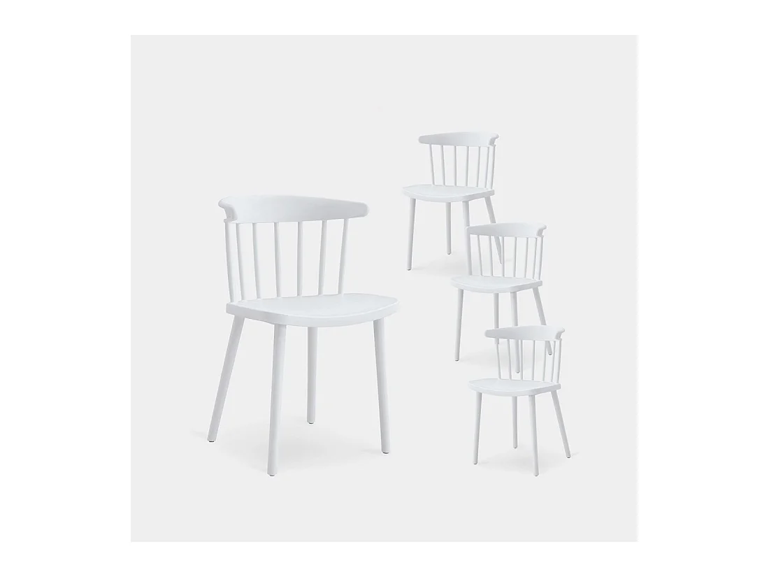 Packs 4 sillas Blanco 48 x 75 cm