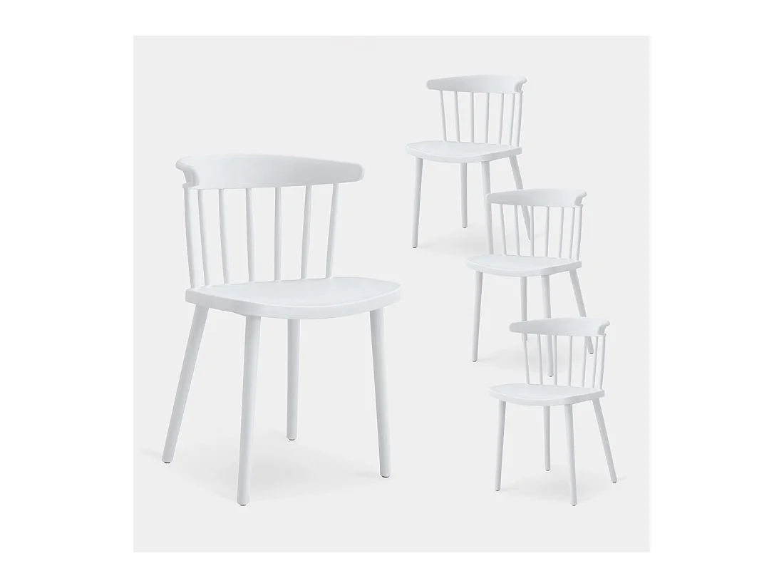 Chaise d'extérieur en plastique blanc 48x75 cm-Mirka