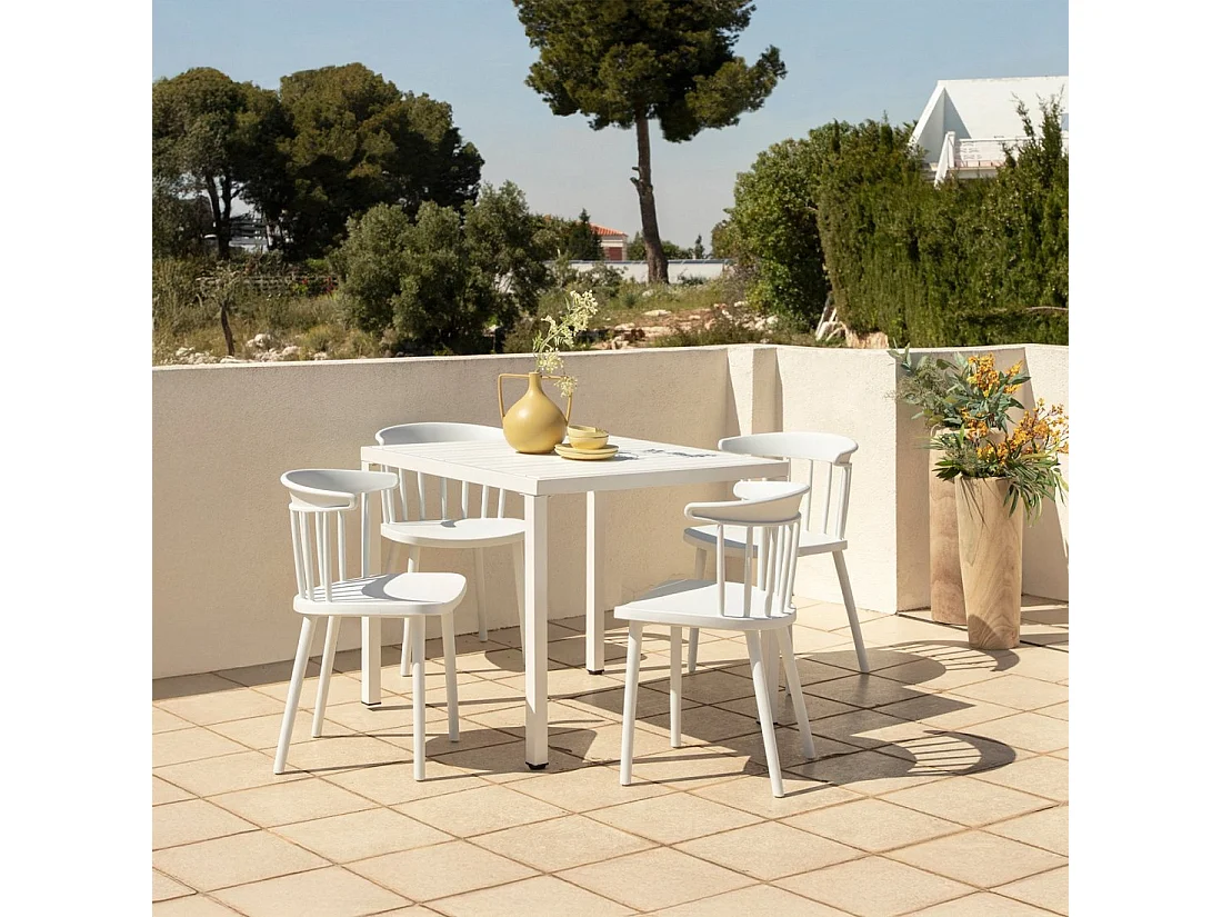 Chaise d'extérieur en plastique blanc 48x75 cm-Mirka