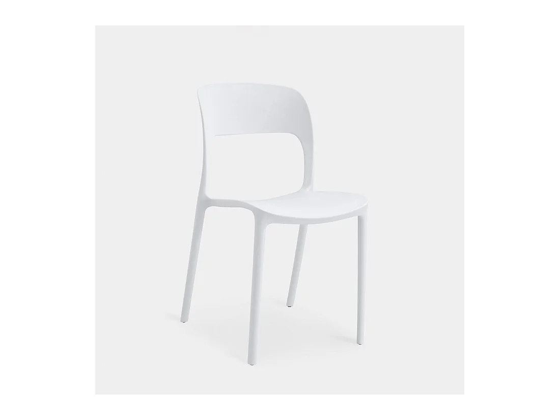 Chaise d'extérieur en plastique blanc 46x83 cm-Klint