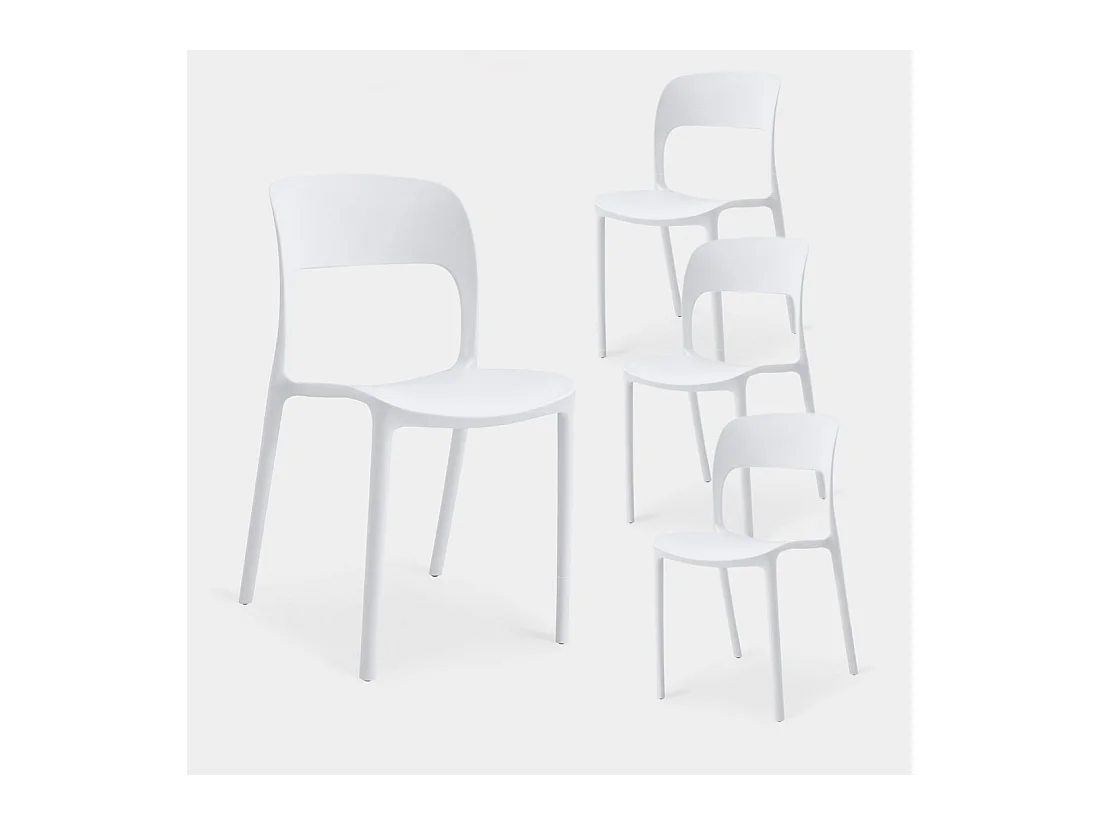 Chaise d'extérieur en plastique blanc 46x83 cm-Klint